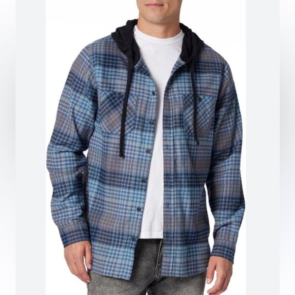 Union Bay Men’s Classic Flannel Hoodie Size XL NWT - Picture 1 of 5